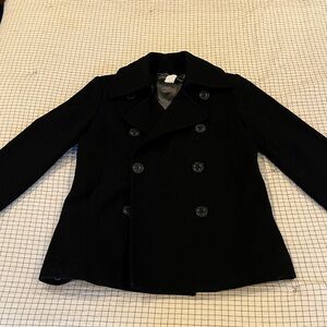 Jcrew 1990s Classic Black Peacoat